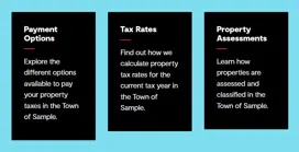 Example of a subpage listing showing Property Tax pages